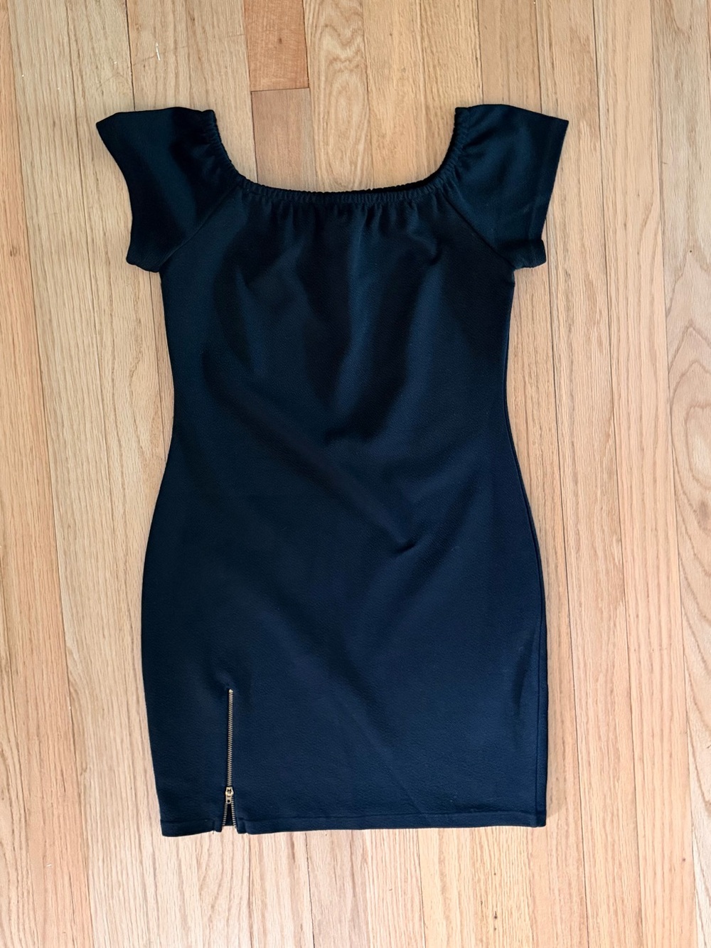 Little Black Dress Mini Dress with Zipper Slit